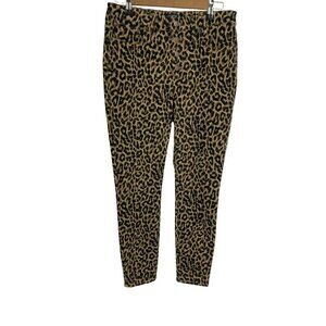 J. Crew 9" High Rise Button Fly Skinny Animal Print Jeans Size 29